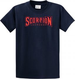 Youth Scorpion Text Cotton T-Shirt, Navy